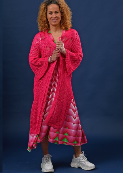 Maxi Crochet Cardigan pink
