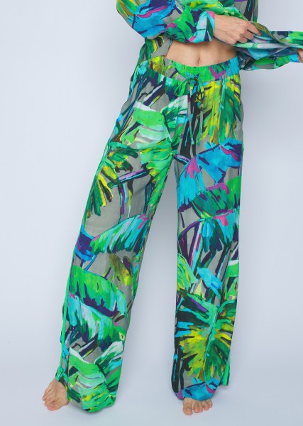 Coole Hose in Multicolor Palmen Print