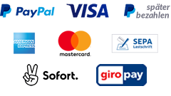 Paypal, Mastercard, Visa, Kauf auf Rechnung